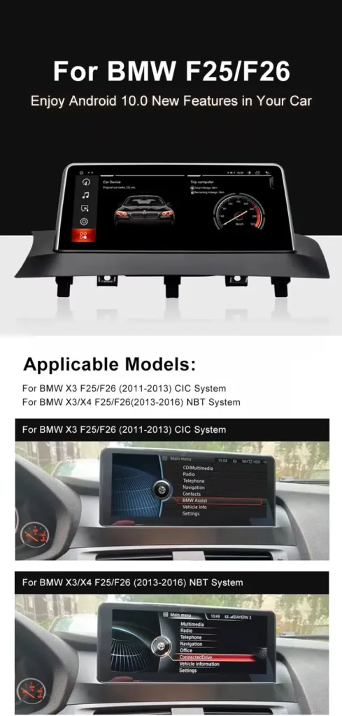 BMW X3 X4 NBT CIC Android Unidad Principal