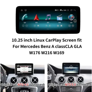 Unidad principal con Android para Mercedes-Benz W169 (2012-2018) | Pantalla CarPlay de 10,25″ / 12,3″ 4 Unidad principal Mercedes-Benz NGT4.5 con Android para los modelos W169, W204 y W246 (2012-2014)