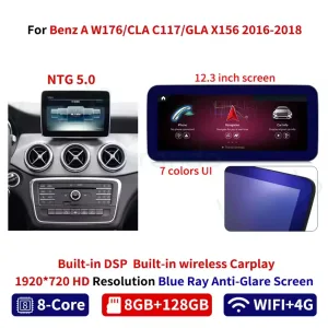 Mercedes W176 Clase A Android Unidad principal 2012-2018 | CarPlay DSP