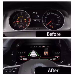 Cuadro de instrumentos digital del VW Golf Mk7: adaptación a Linux para el Passat B8 y el Arteon 5 Cuadro de instrumentos digital de Volkswagen para los modelos Golf 7, Passat B8 y CC, con pantalla LCD IPS de 12,3 pulgadas