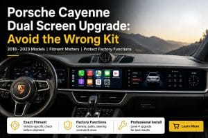 Instalación del kit de actualización de doble pantalla en el interior del Porsche Cayenne 2018-2023