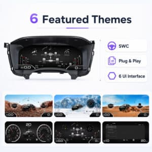 Interfaz de pantalla del tablero digital en pantalla LCD de 15.1 pulgadas que muestra temas destacados y 6 opciones de interfaz de usuario plug-and-play