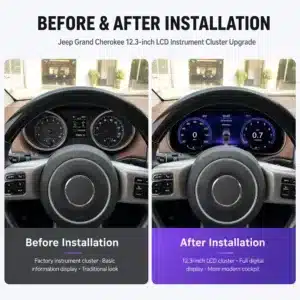 Unidades principales y grupos digitales Android de primera calidad 59 Comparación antes y después entre el cuadro de instrumentos original y el digital de Jeep Grand Cherokee