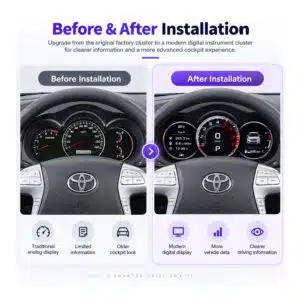 Toyota Hilux Vigo Fortuner SW4 clúster de instrumentos digital antes y después de la instalación