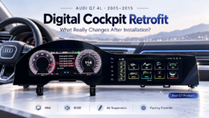 Retrofit de cockpit digital Audi Q7 4L – Salpicadero original versus cockpit digital iKAGOO instalado