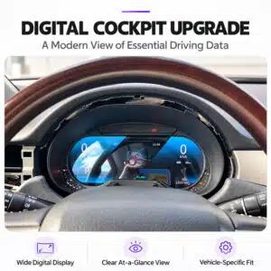 Interior de Lexus GX460 con cuadro de instrumentos digital mejorado instalado detrás del volante original
